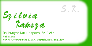 szilvia kapsza business card